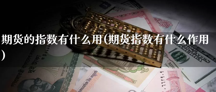 期货的指数有什么用(期货指数有什么作用)_https://www.wjxxbs.com_外汇行情_第1张