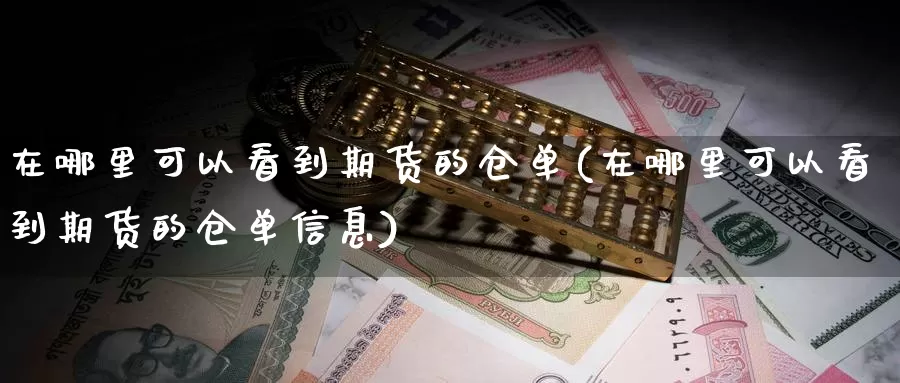 在哪里可以看到期货的仓单(在哪里可以看到期货的仓单信息)_https://www.wjxxbs.com_外汇行情_第1张